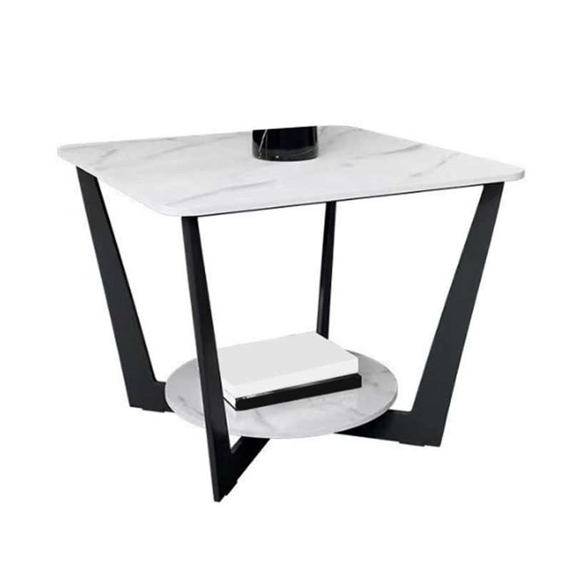 Slate Cross Legs Corner Table Modern Square Sofa Side End Table