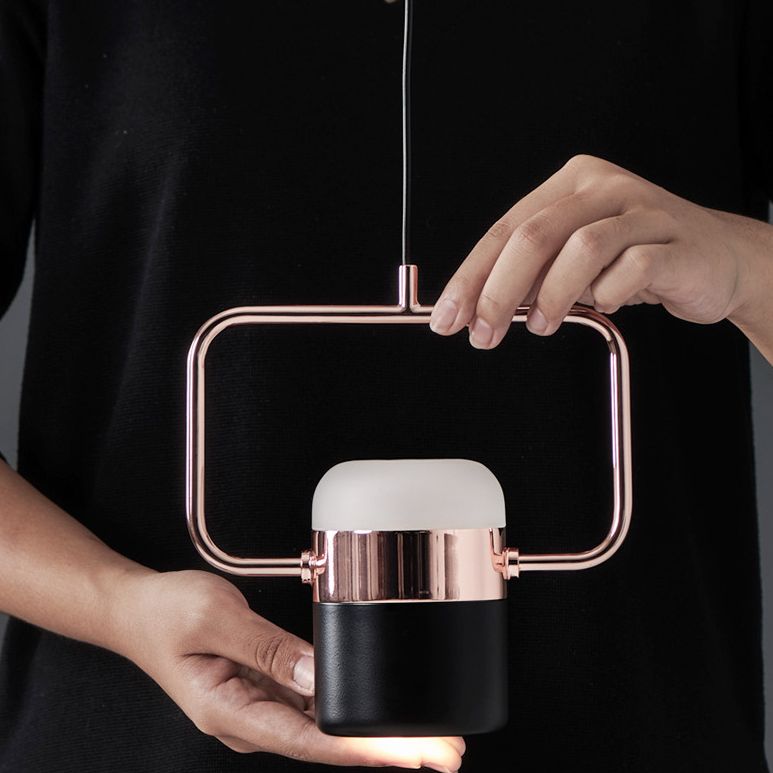 Minimalismo moderno rettangolo isola illuminazione a sospensione LED LED Cilindro sfumatura Il soffitto dell'isola per soggiorno per soggiorno