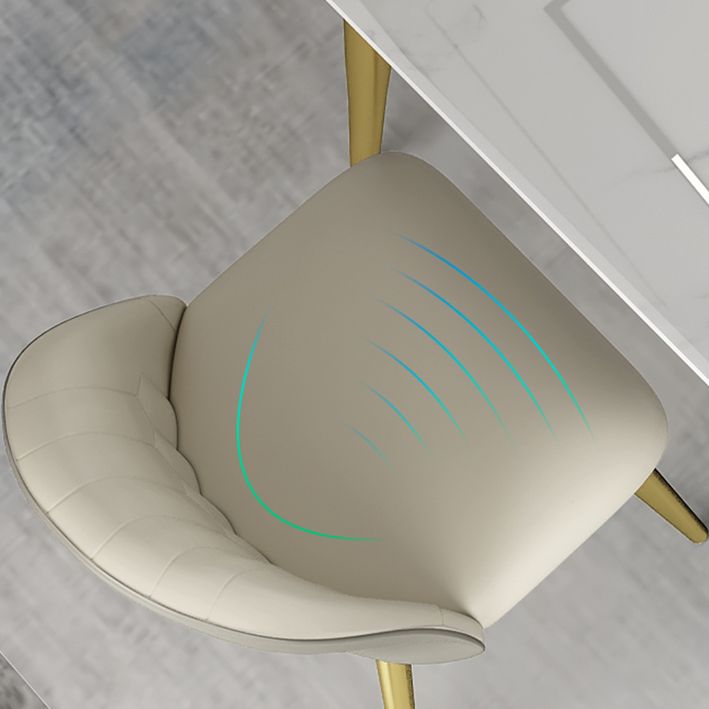 Minimalist Sintered Stone White Dining Set White Standard Dining Set for Kitchen