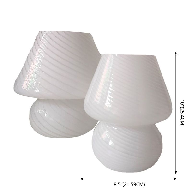Trendy paddestoelvormige tafellicht macaron glas 1-licht nachtkastje lamp voor slaapkamer