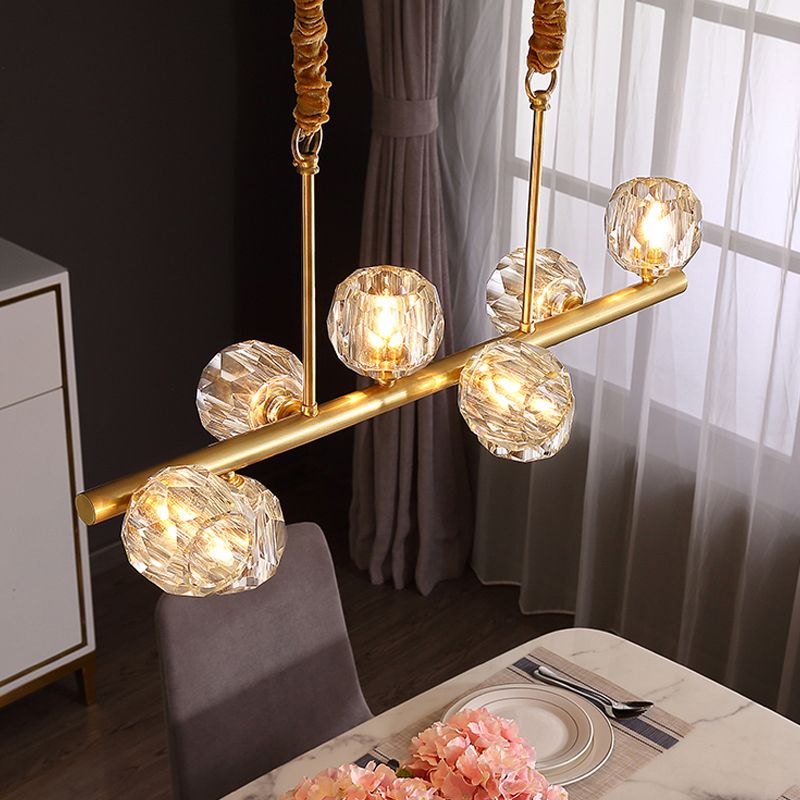 Modern Style Dining Pendant Light Crystal Shade Chandelier Lamp Fixture for Kitchen
