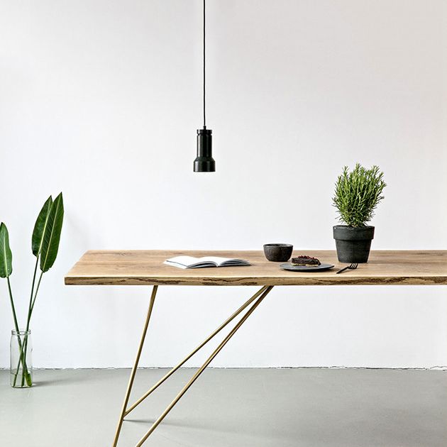 Modern Black and Gold Wood Table Rectangle Dining Table for Kitchen