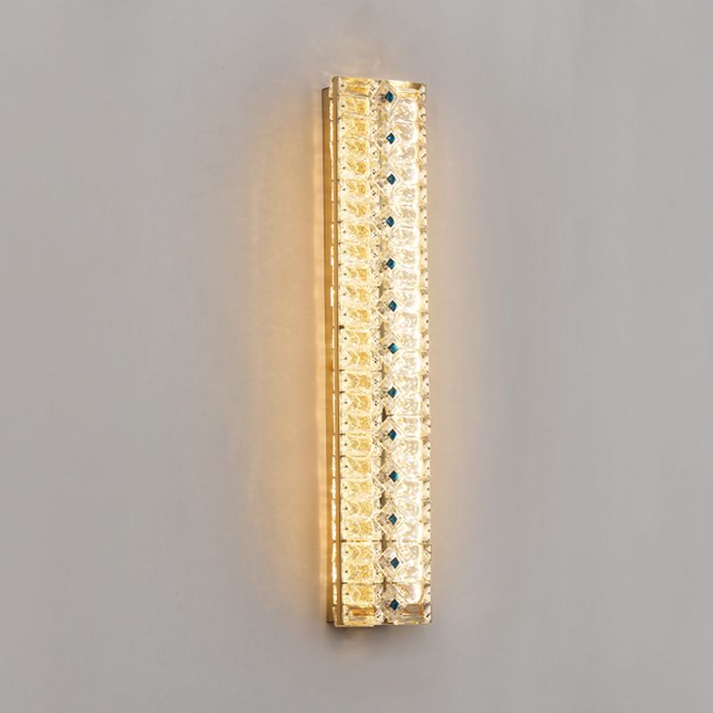 Quadratische Schattenkristallwandleuchter moderner Stil 2 Lichter Wandmontage Leuchte in Gold