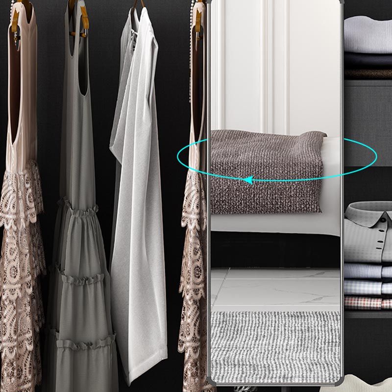 Contemporary Style 5 Tier Wardrobe Glass Cloth Rod Included Wardrobe Closet