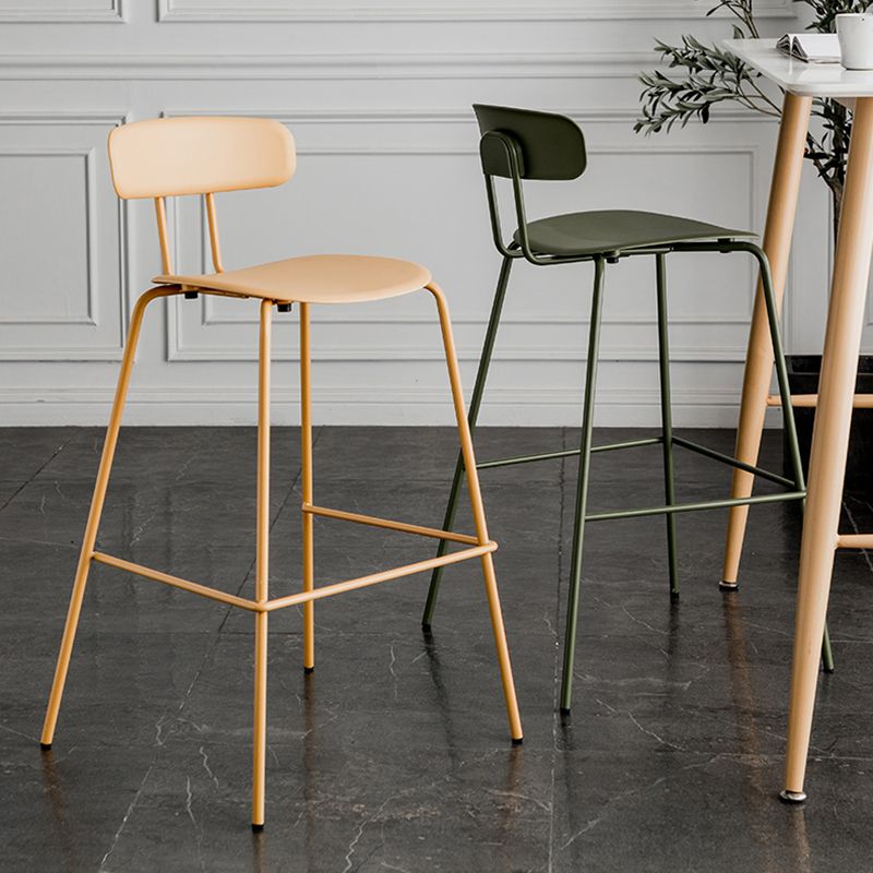 Scandinavian Milk Tea Shop Metal Bar Stool Matte Finish Footrest Stool
