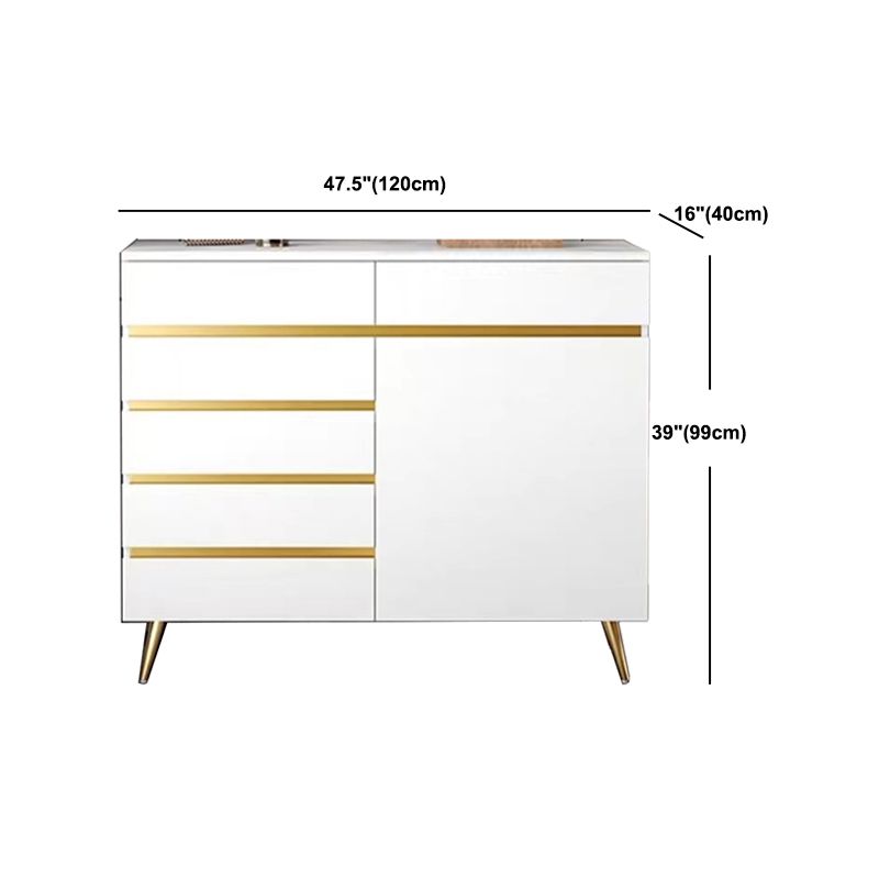 6 - Door Wooden Accent Chest, Contemporary Rectangle Cabinet