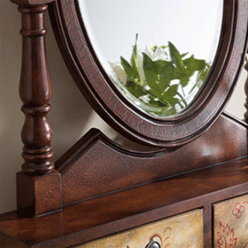 Victorian Vanity Set Solid Wood Drawers Included Makeup Dressing Table With Mirror & Stool