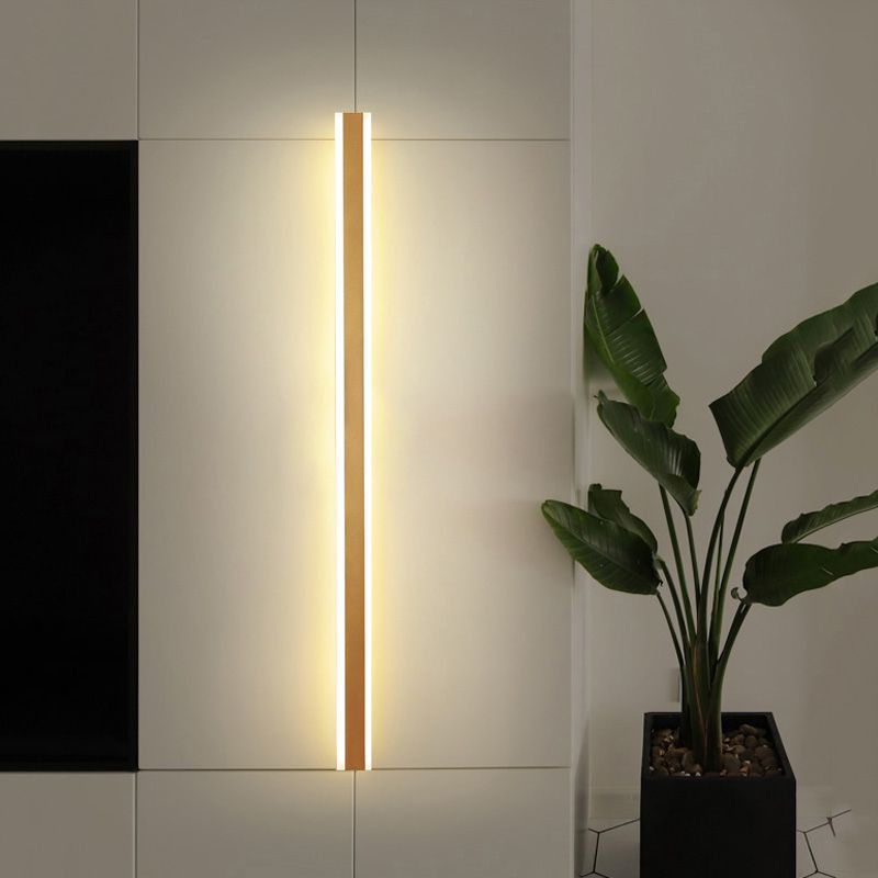 Linearer Schatten Metall Wandleuchte moderne Stil 1 Lichtwandhalterung Beleuchtung in Gold