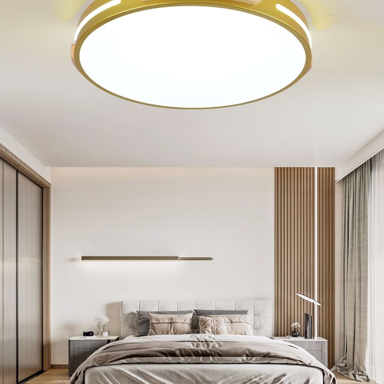 Ronde slaapkamer inbouw plafondlamp Metaal LED Nordic inbouwlamp met houtdecoratie