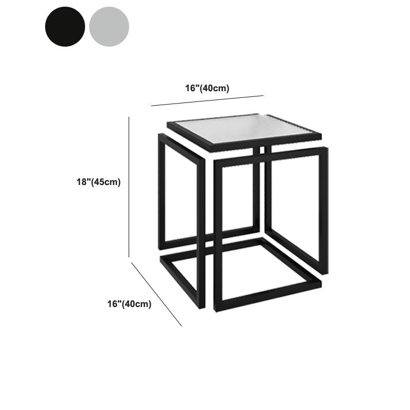 17.72" Tall Contemporary Style Side End Table Metal Frame Sofa Side Accent Table