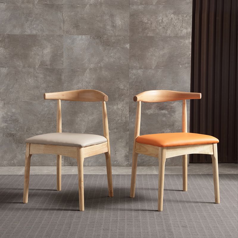 Glam Style Side Chair Wooden Open Back Indoor Dining Side Chair