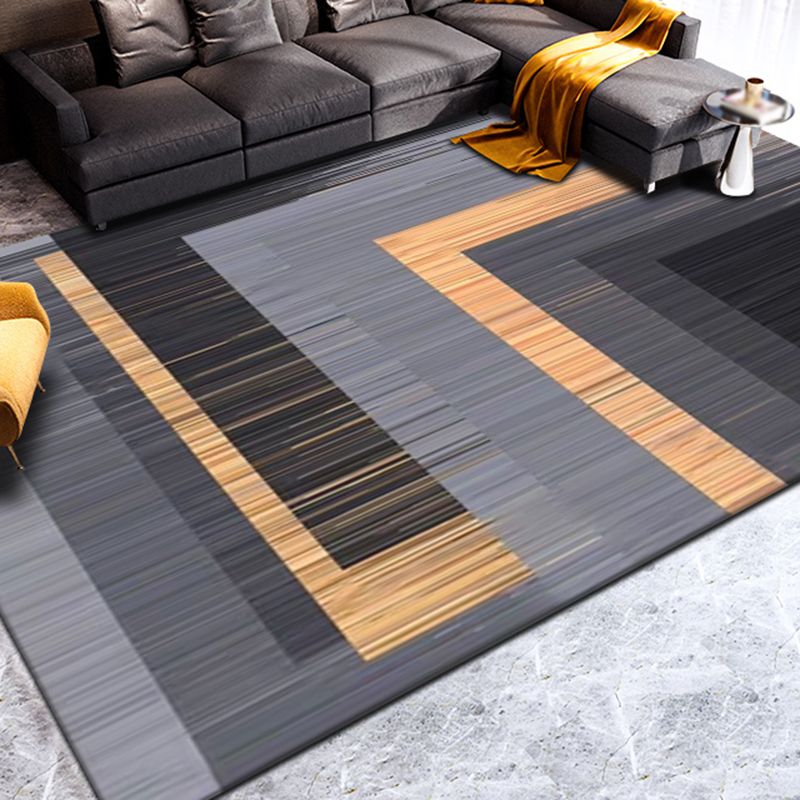 Light Gray Modern Carpet Blending Graphic Carpet Stain Resistant Carpet for Living Room