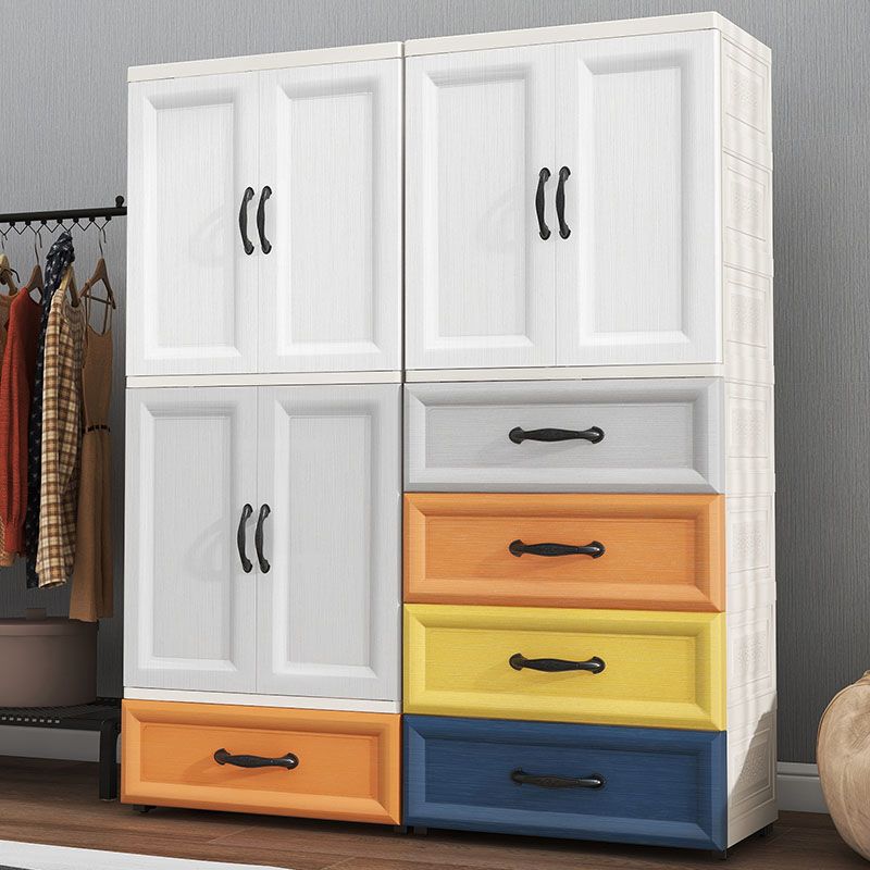 Plastic Contemporary Storage Cabinet for Bedroom Matte Finish Cabinet