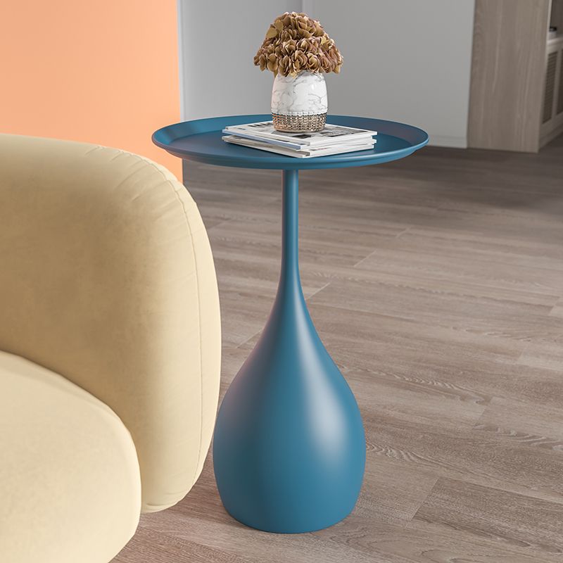 Round Metal Pedestal Side Table Mid-Century 23.6" Tall Corner Table