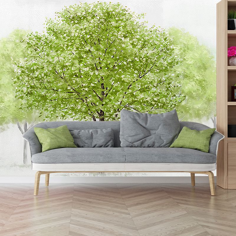 Moisture-Resistant Tall Tree Mural Wallpaper Customized Contemporary Wall Art for Home Decoration