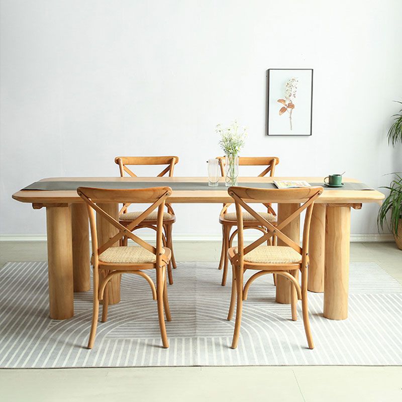 Solid Wood 1/2/5 Pieces Dining Set Modern Rectangle Dinette Table Set for Home Use