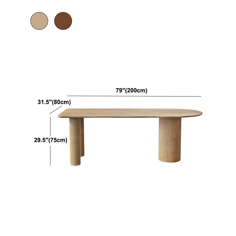 Freeform Solid Wood Dining Table Modern Furniture with Tripod Base for Office
