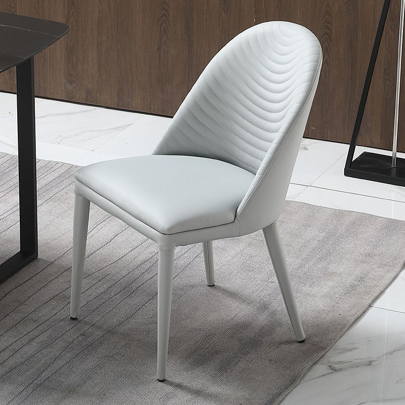 Upholstered Dining Side Chair Faux Leather Dining Accent Chair