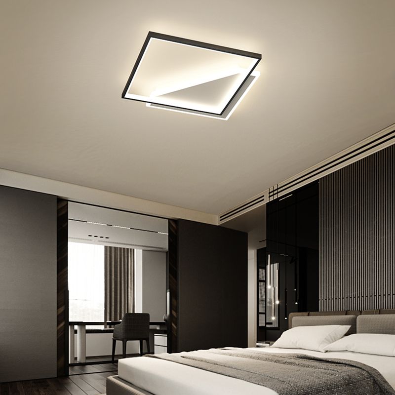 Luz del techo geométrico de la luz del techo de la luz moderna 2 luces de montaje del montaje en negro