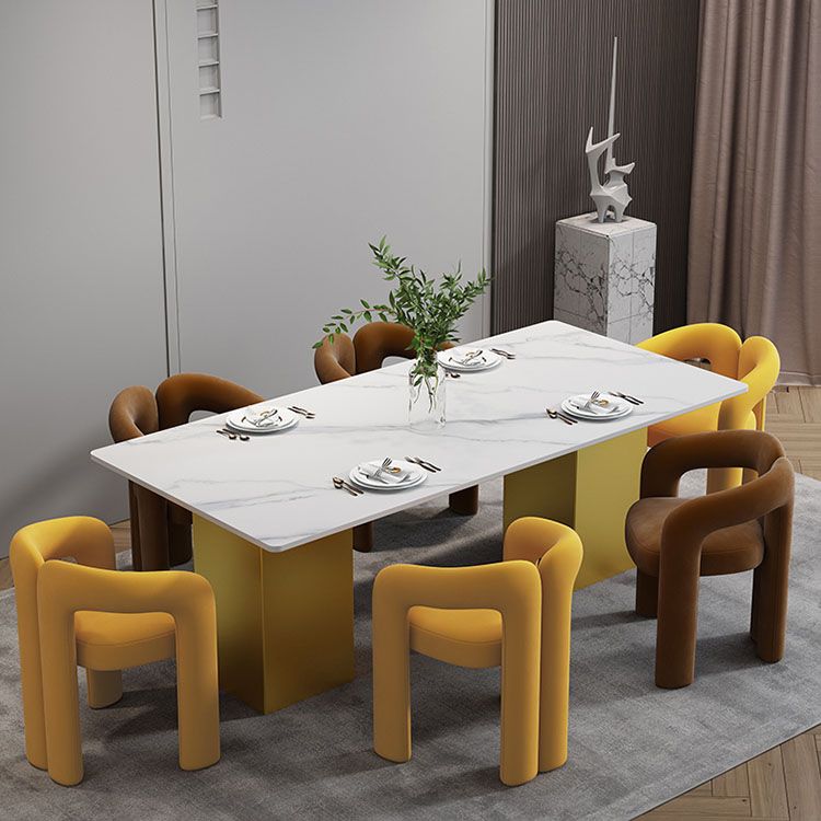 Designer Home Open Arm Chair Velvet Matte Finish Dining Chair