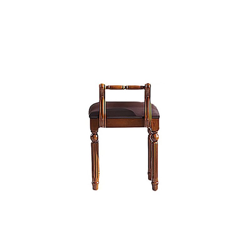 Brown Solid Wood Vanity Set with Stool Set 17.71" Wide Dresser with 2-Drawer