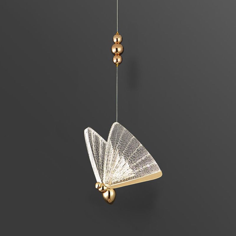Moderne LED Hängende Licht mit Acrylbutterfly -Schatten -Anhänger Licht für Schlafzimmer
