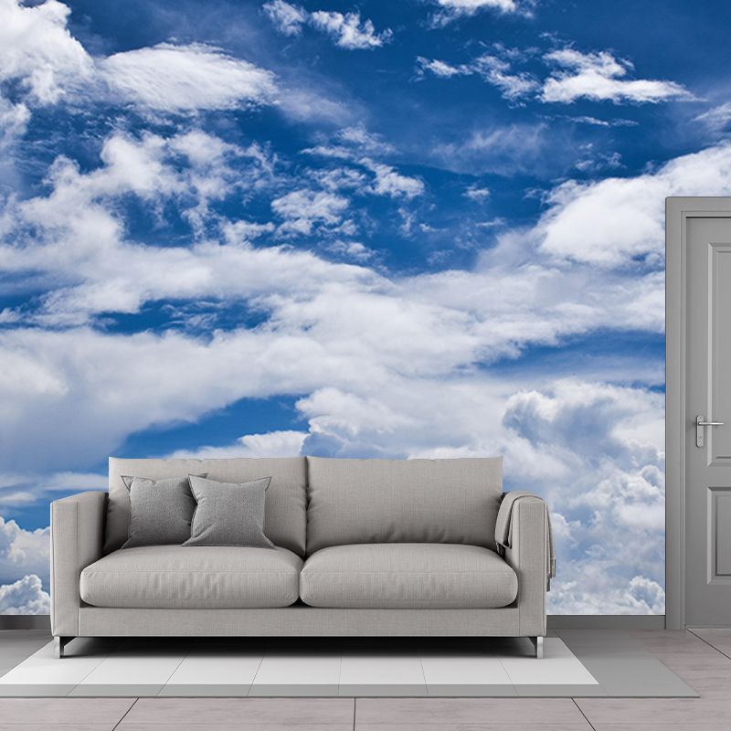 Customized Modern Sky Wall Mural Moisture Resistant Wall Art for Bathroom