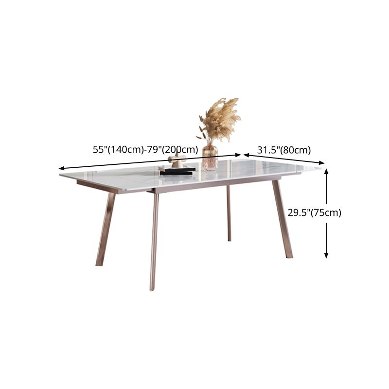 Glam 1/4/5/7 Pieces Dining Set Sintered Stone Dining Table Set with Leather Chairs