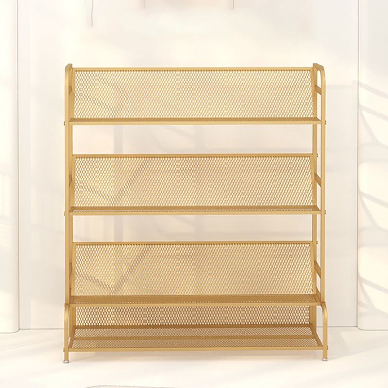 Scandinavian 4 Shelves Bookshelf Standard Metal Open Back Bookcase