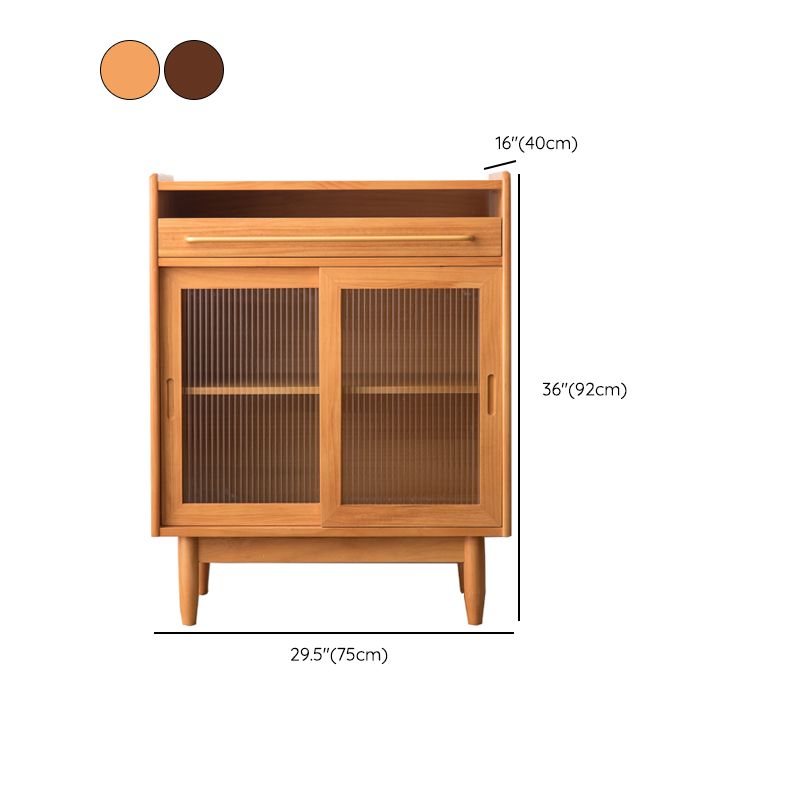 Contemporary Glass Door Sideboard Cabinet with Storage for Home Use