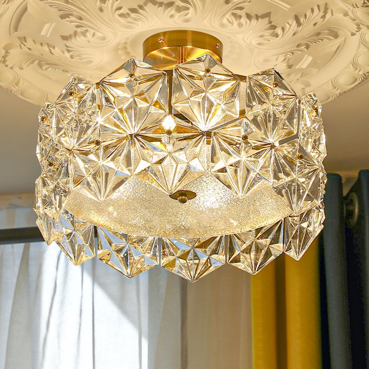 Plafon de forme ronde Mount de chasse moderne en fer moderne avec abat-jour en verre pour étudier