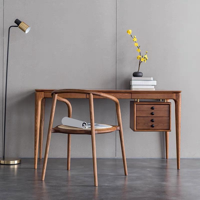 Contemporary Home Arm Chair Open Back Solid Wood Dining Chair