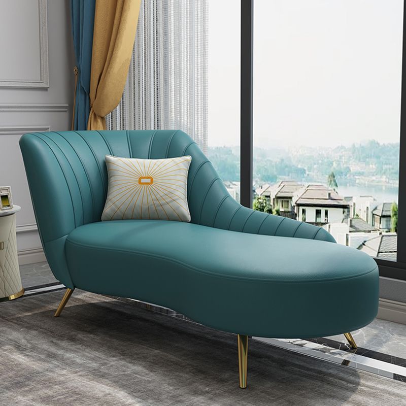 Modern Leather Chaise Lounge Flared Arms Chaise for Bedroom and Living Room