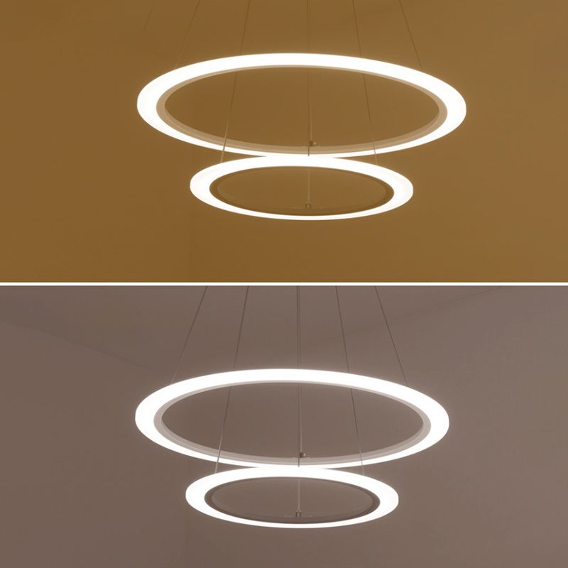 Modern Round Chandelier Light Fixtures Acrylic Hanging Light Kit for Restaurant