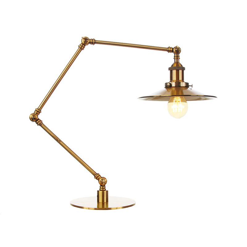 Lampada da tavolo svasata elegante industriale in metallo a 1 luce Lampada da tavolo per sala da pranzo con braccio di lunghezza 8"+8"/8"+8"+8" in oro