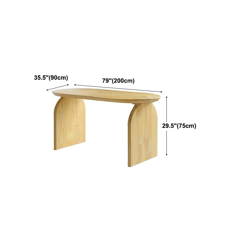 Oval Dining Table Solid Wood Contemporary Style Table for Home Kitchen