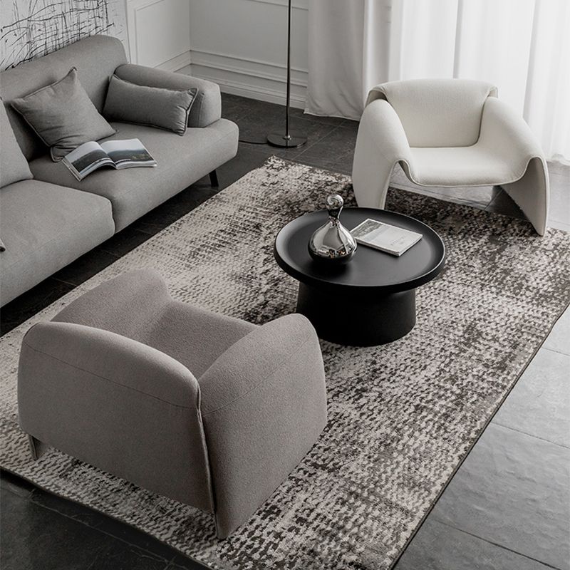 Mid-Century Modern Sled Arm Chair Faux Leather Accent Armchair for Bedroom