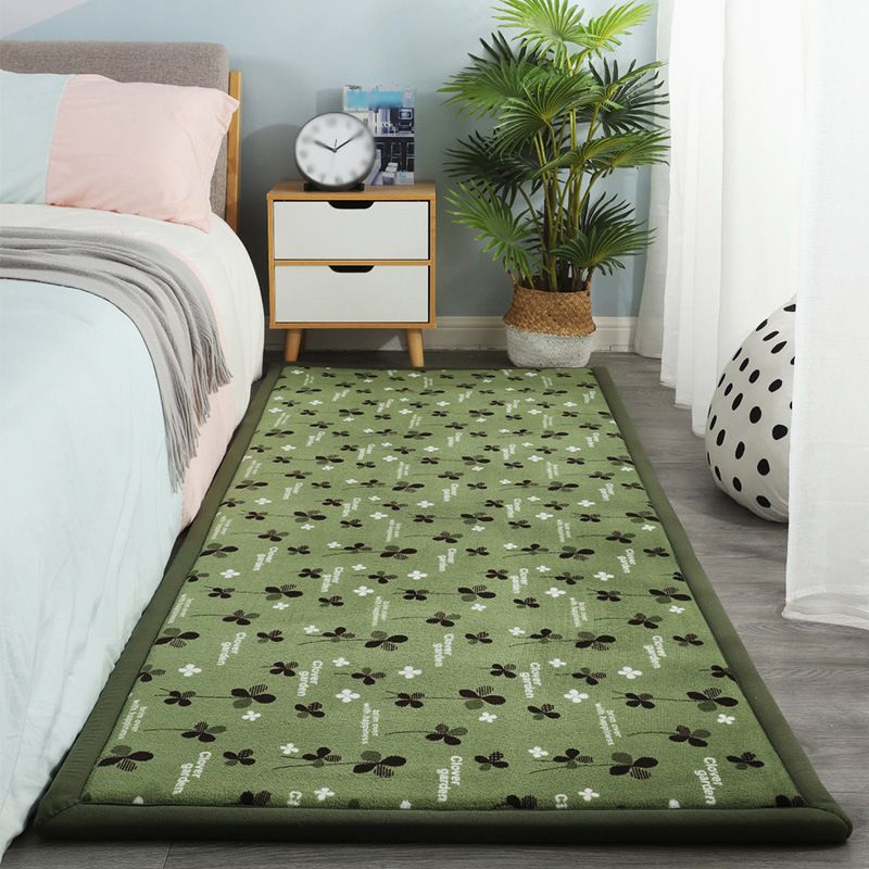Contemporary Bedroom Rug Multi Color Solid Area Carpet Polyster Pet Friendly Anti-Slip Backing Rug