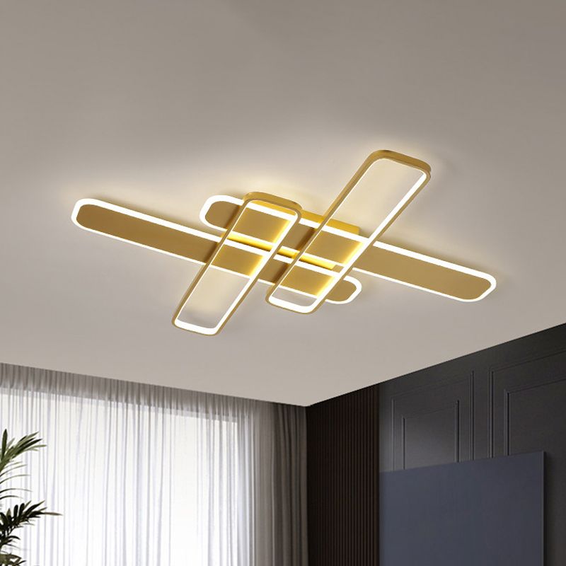Lampada da incasso a LED rettangolare da incasso minimale in acrilico da 35,5"/43" W in bianco/nero/oro