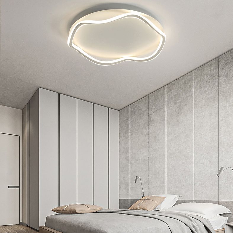 Lámpara circular de montaje en techo, estilo minimalista, luz LED de montaje empotrado en techo de metal