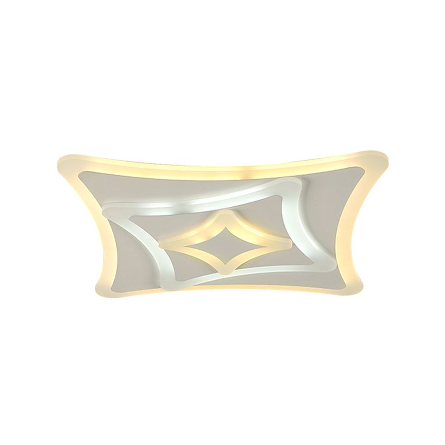 Eigentijdse gebogen vierkante plafondmontage lichte acryl plafondlamp in wit voor kinderslaapkamer