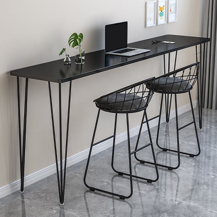 Industrial Style Rectangle Wood Top Counter Table 42-inch Height Bar Table