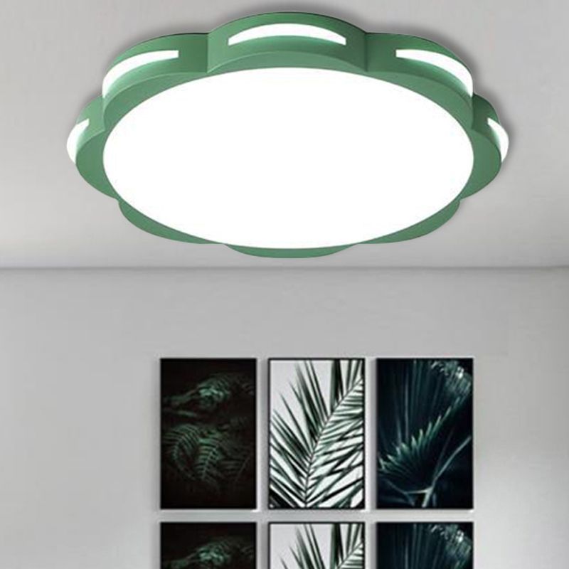Bedroom Ceiling Lighting LED, Macaron Flush Mount Light with Acrylic Floral Shade for Girls