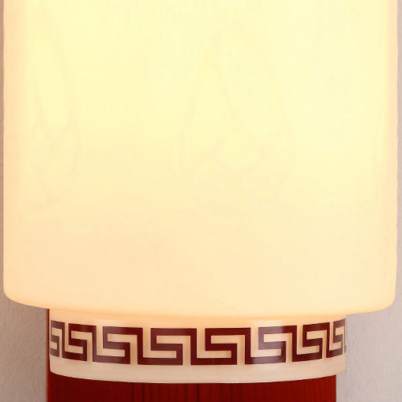 Luces apliques de pared en forma de cilindro de estilo moderno madera 1 lámpara de luz