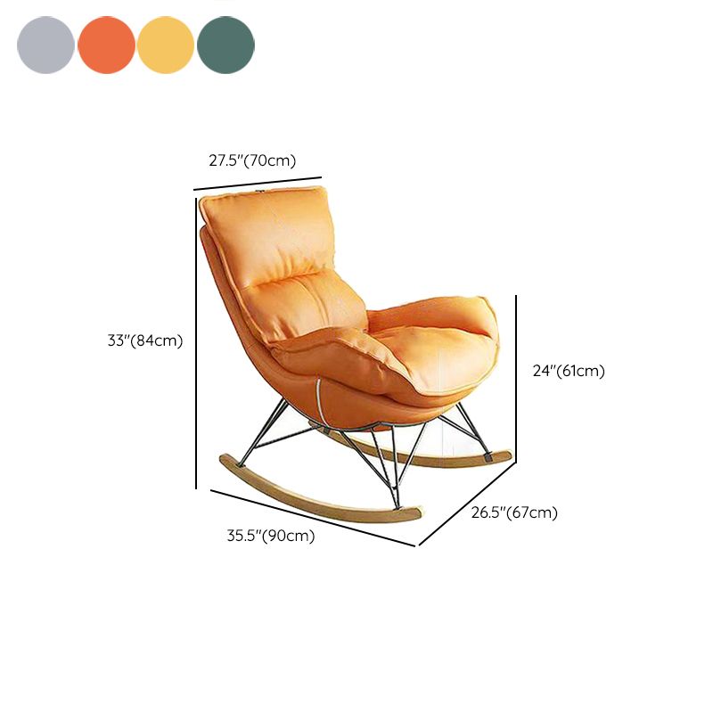 Modern Upholstered Rocker Chair Metal Frame Water Resistant Spindle Rocker Chair