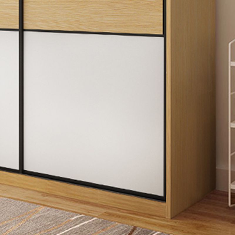 Wooden Wardrobe Armoire with Drawer Modern Wardrobe Closet - 63"L x 23.6"W x 82.9"H