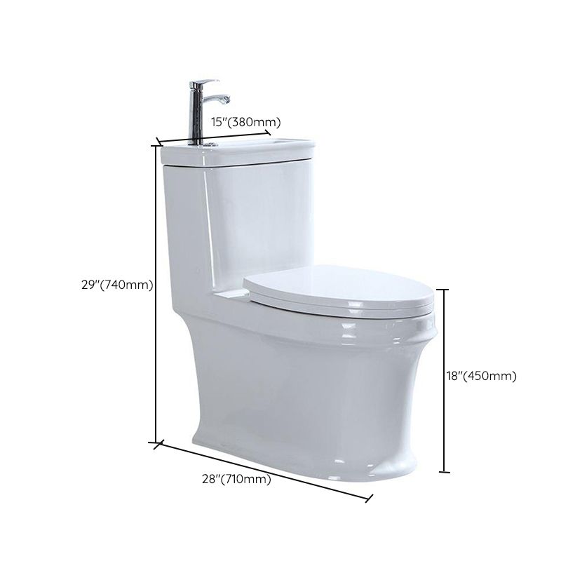 Contemporary One Piece Flush Toilet Seat Included Urine Toilet for Bathroom