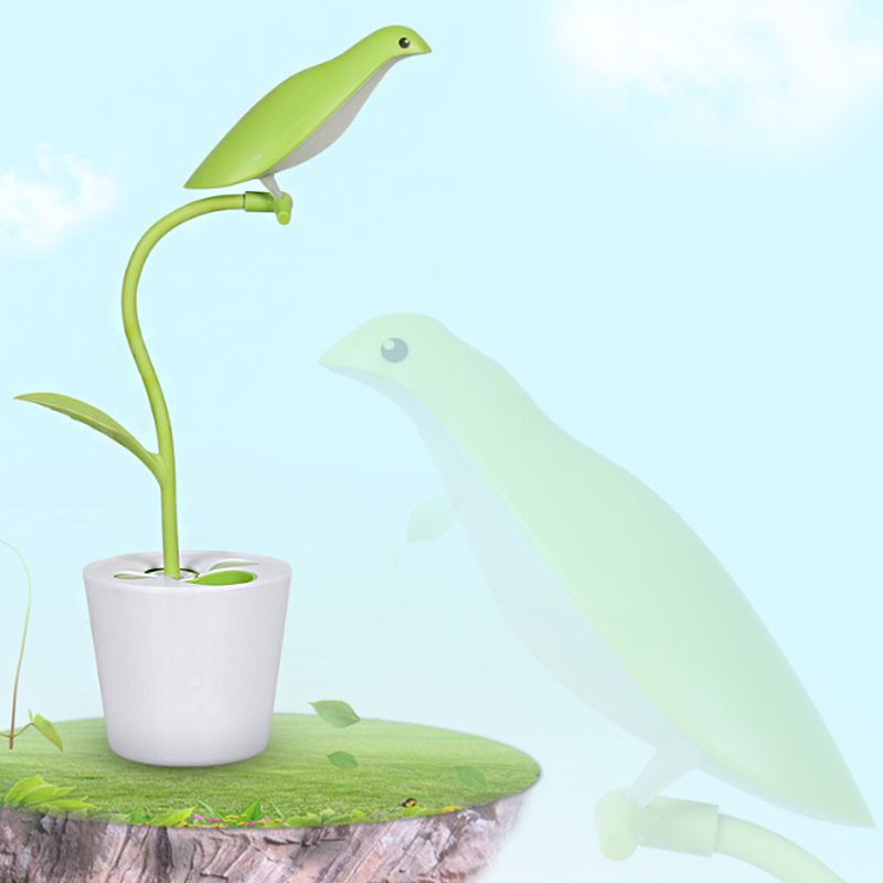 Eye-Caring Bird Shaped Desk Light 1 Head Macaron Loft Reading Light for Kid Bedroom