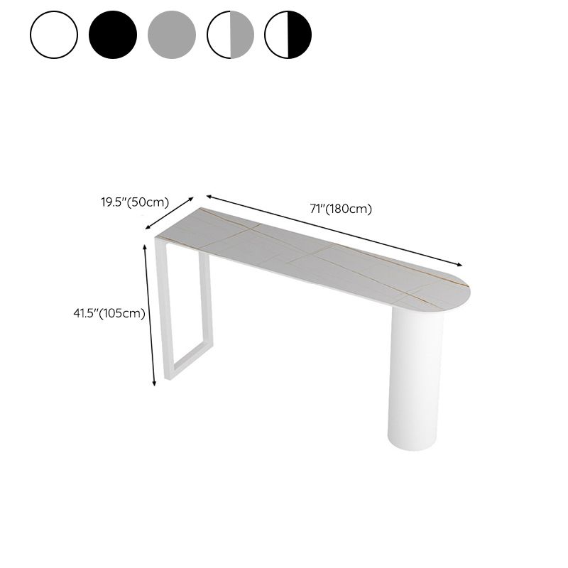 Sintered Stone Bistro Bar Table Double Pedestal Bar Table for Kitchen