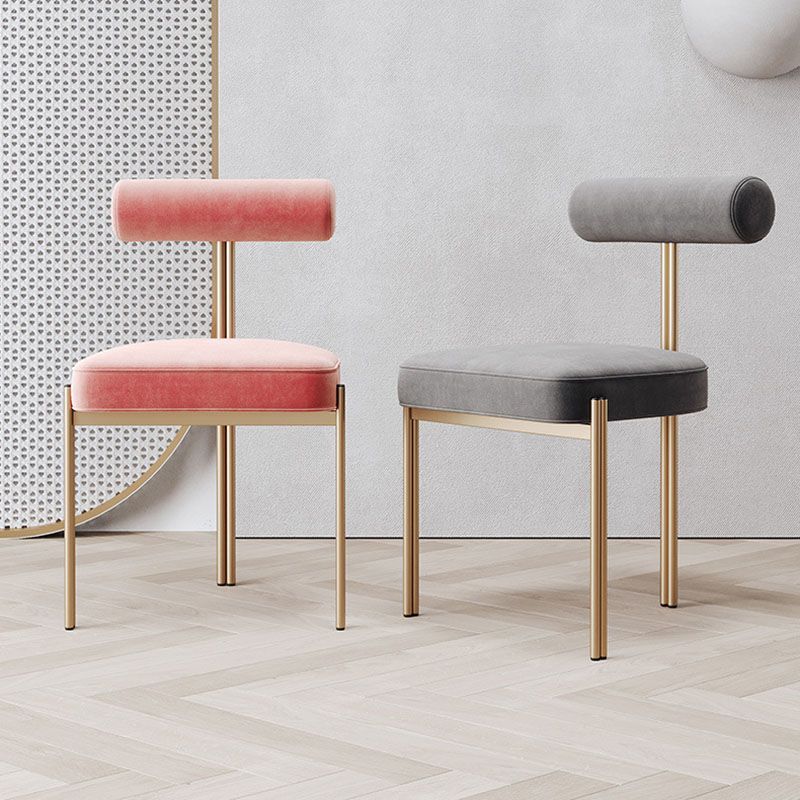 Glam Velvet Dining Chair Open Back Dining Side Furniture in Matte Finish for Indoor